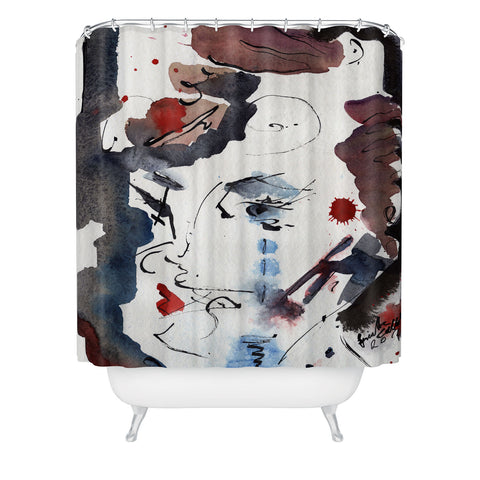 Ginette Fine Art Intuitive Abstract Face Shower Curtain