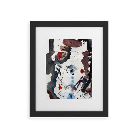 Ginette Fine Art Intuitive Abstract Face Framed Art Print