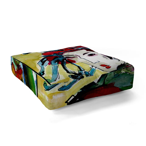 Ginette Fine Art Japanese Woman Floor Pillow Square