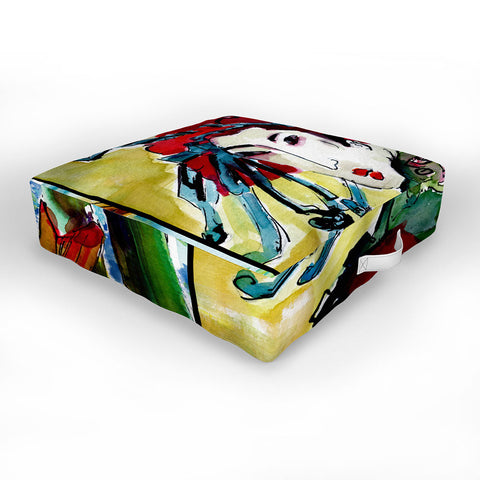 Ginette Fine Art Japanese Woman Outdoor Floor Cushion