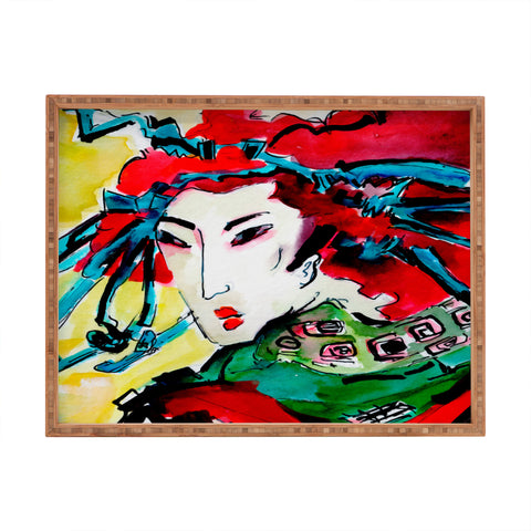 Ginette Fine Art Japanese Woman Rectangular Tray