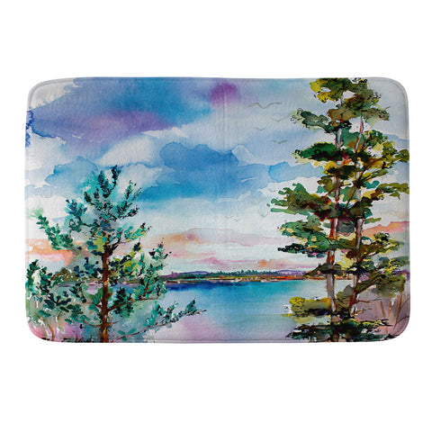 Ginette Fine Art Lake View Through The Trees Memory Foam Bath Mat