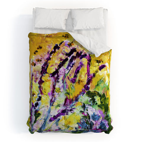 Ginette Fine Art Lavender and Bees Provence Comforter