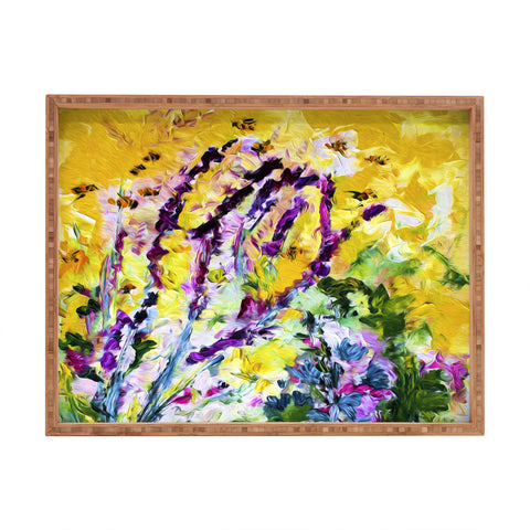 Ginette Fine Art Lavender and Bees Provence Rectangular Tray