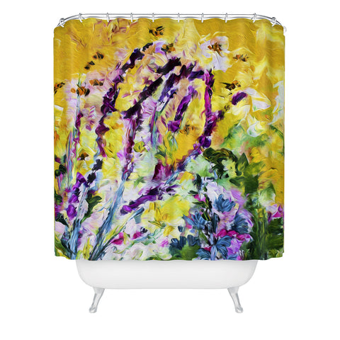 Ginette Fine Art Lavender and Bees Provence Shower Curtain