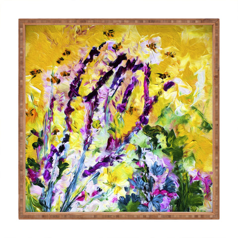 Ginette Fine Art Lavender and Bees Provence Square Tray