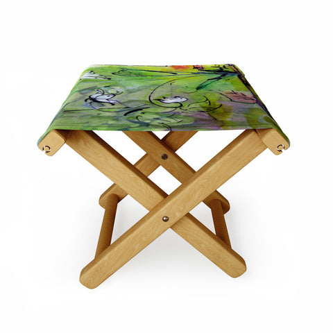 Ginette Fine Art Lily Of The Valley Folding Stool