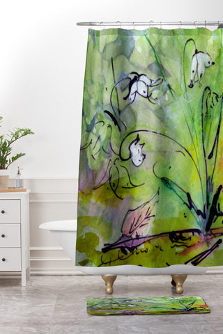 Ginette Fine Art Lily Of The Valley Shower Curtain And Mat