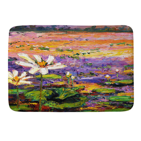 Ginette Fine Art Lily Pads Pond Memory Foam Bath Mat