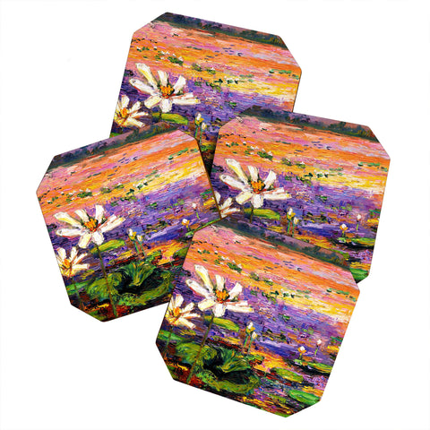 Ginette Fine Art Lily Pads Pond Coaster Set