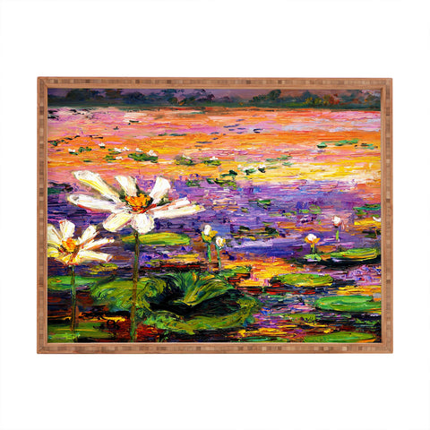 Ginette Fine Art Lily Pads Pond Rectangular Tray