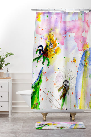 Ginette Fine Art Long Live The Weeds Shower Curtain And Mat