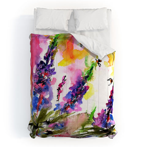Ginette Fine Art Lupines In The Forest Comforter