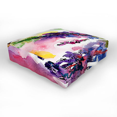 Ginette Fine Art Lupines In The Forest Outdoor Floor Cushion