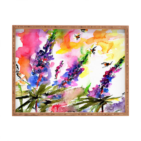 Ginette Fine Art Lupines In The Forest Rectangular Tray