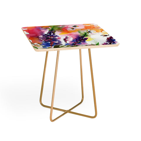Ginette Fine Art Lupines In The Forest Side Table