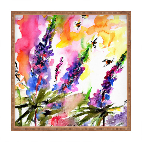 Ginette Fine Art Lupines In The Forest Square Tray