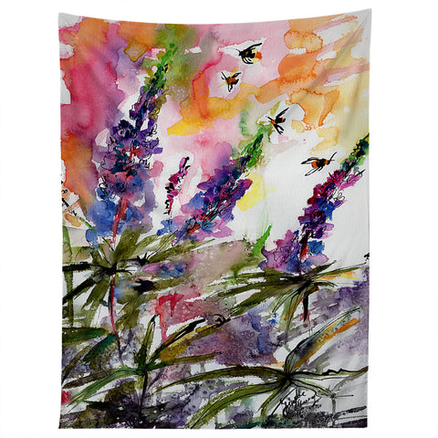 Ginette Fine Art Lupines In The Forest Tapestry