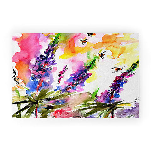 Ginette Fine Art Lupines In The Forest Welcome Mat