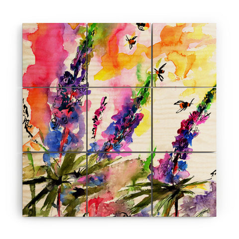 Ginette Fine Art Lupines In The Forest Wood Wall Mural