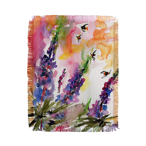 Ginette Fine Art Lupines In The Forest Throw Blanket