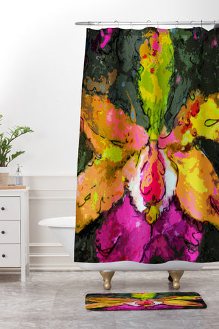 Ginette Fine Art Mesmerizing Orchid Shower Curtain And Mat