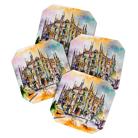 Ginette Fine Art Milan Italy Cathedral Coaster Set