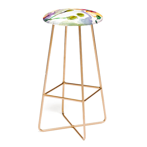 Ginette Fine Art Modern Orchid Bar Stool