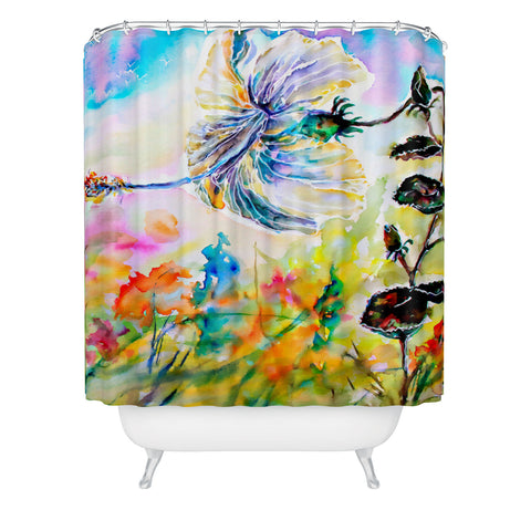 Ginette Fine Art Nosy Hibiscus Flower Shower Curtain