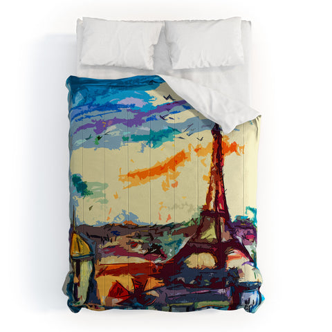 Ginette Fine Art Paris Skies Comforter