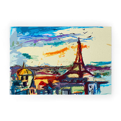 Ginette Fine Art Paris Skies Welcome Mat
