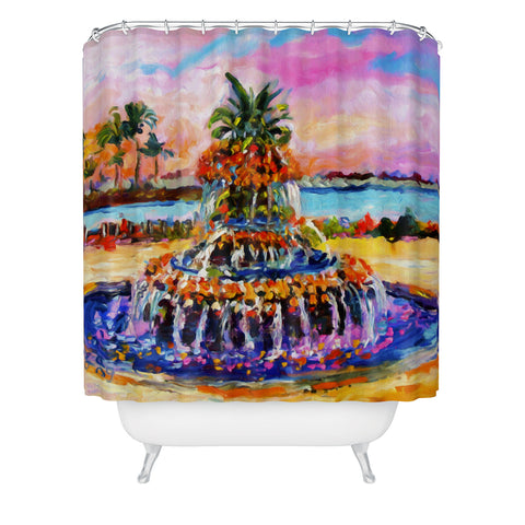 Ginette Fine Art Pineapple Fountain Charleston SC Shower Curtain