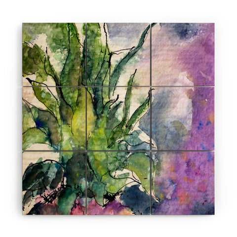 Ginette Fine Art Pineapple Top Wood Wall Mural