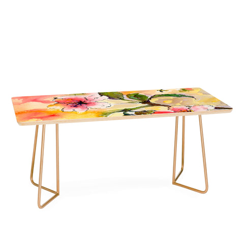 Ginette Fine Art Pink Blossoms Spring Coffee Table