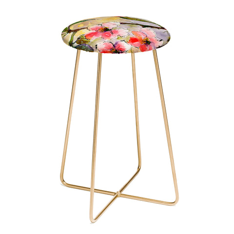 Ginette Fine Art Pink Blossoms Spring Counter Stool