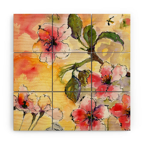 Ginette Fine Art Pink Blossoms Spring Wood Wall Mural