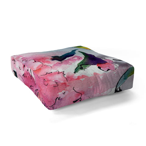 Ginette Fine Art Pink Camellias Floor Pillow Square