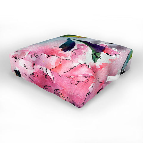 Ginette Fine Art Pink Camellias Outdoor Floor Cushion