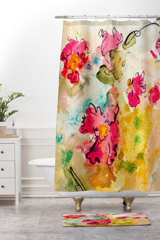 Ginette Fine Art Pink Fantasy Shower Curtain And Mat