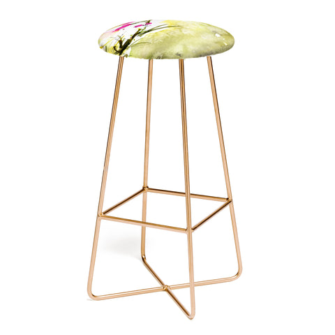 Ginette Fine Art Pink Lavatera 1 Bar Stool