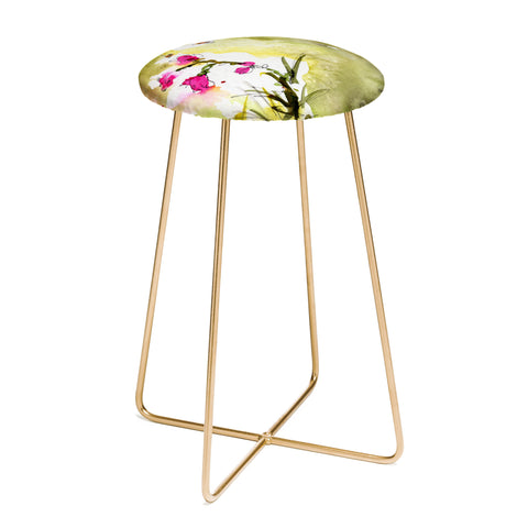 Ginette Fine Art Pink Lavatera 1 Counter Stool
