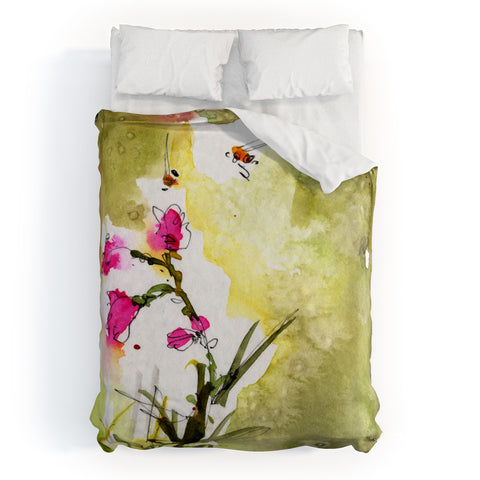 Ginette Fine Art Pink Lavatera 1 Duvet Cover