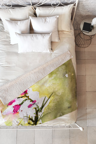 Ginette Fine Art Pink Lavatera 1 Fleece Throw Blanket