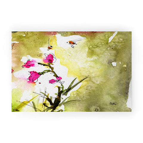 Ginette Fine Art Pink Lavatera 1 Welcome Mat