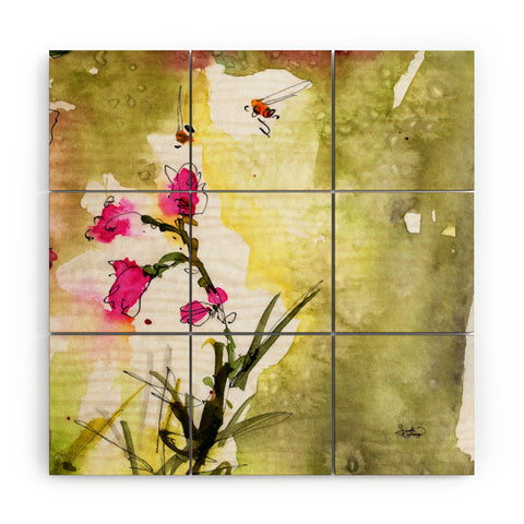 Ginette Fine Art Pink Lavatera 1 Wood Wall Mural