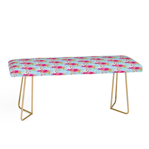 Ginette Fine Art Pink Lavatera 3 Bench