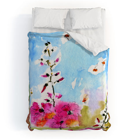 Ginette Fine Art Pink Lavatera 3 Duvet Cover