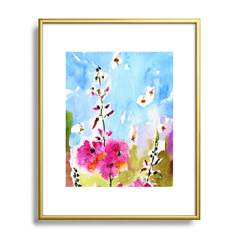 Ginette Fine Art Pink Lavatera 3 Metal Framed Art Print