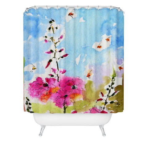 Ginette Fine Art Pink Lavatera 3 Shower Curtain