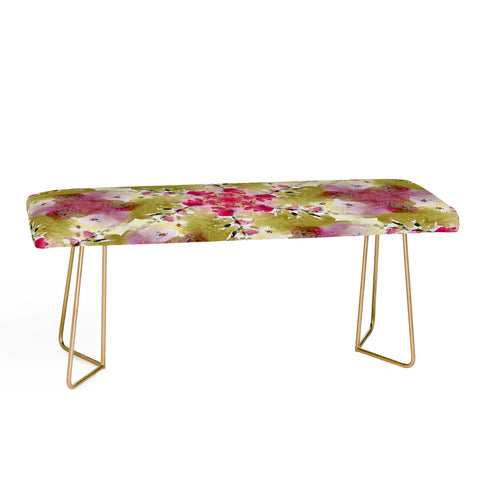 Ginette Fine Art Pink Lavatera 4 Bench